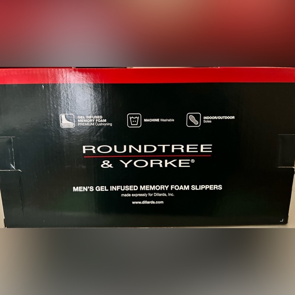 NIB Roundtree Men’s Premium Slippers Heather Black size L 11-12 Indoor/Ou… - Picture 3 of 4